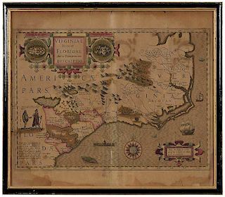 Theodore DeBry Virginia and Florida Map
