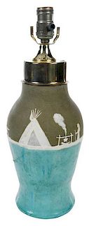 Pisgah Forest Pottery Cameo Lamp