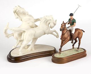 Two Royal Worcester porcelain equestrian groups