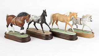 Four Royal Worcester porcelain equestrian models