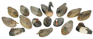 16 Cork Bodied Duck Decoys