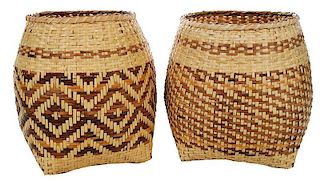 Two Emma Garrett Cherokee Storage Baskets