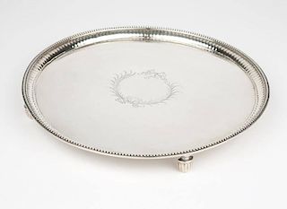 A George III sterling silver footed salver