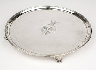 A George III sterling silver footed salver