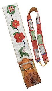 Two Fully Beaded Native American Belts