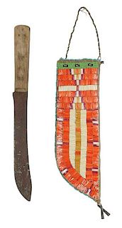 Sioux Quilled Sheath with Knife