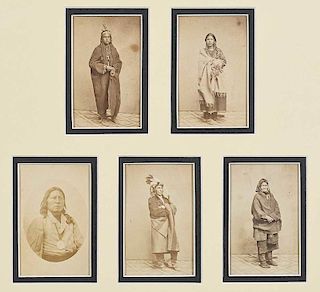 Five  Native American Cartes de Visite
