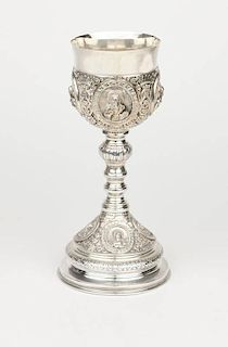 A Russian .875 silver ecclesiastical chalice
