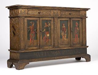 An Italian polychrome-painted cabinet