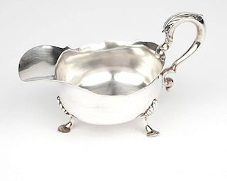 A George IV sterling silver gravy boat