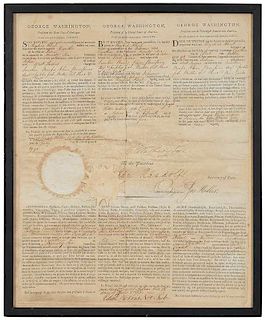 Signed George Washington Document 1795