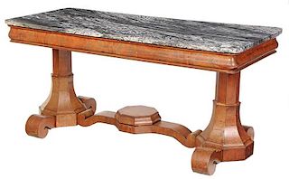American Classical Mahogany Marble Top Table