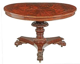 Classical Carved Mahogany Center Table