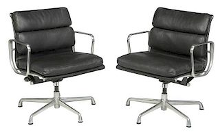 Pair Eames Soft Pad Group Management Chairs