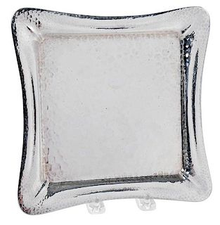 Tiffany Sterling Hammered Footed Tray