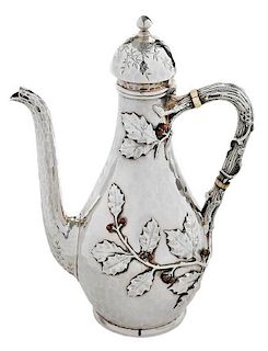 Whiting Sterling Mixed Metal Coffee Pot