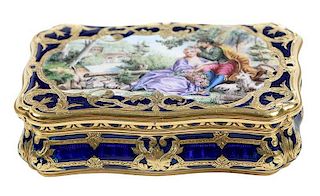 French 14kt. Gold and Enamel Box