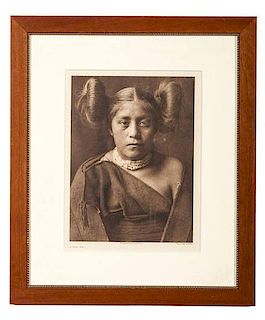 Edward Curtis (American, 1868-1952) Photogravure A Tewa Girl 