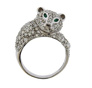 18k Gold Diamond Panther Ring 