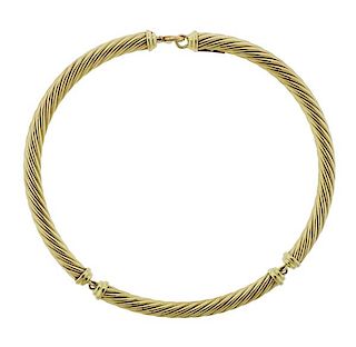 David Yurman 14k Gold 7mm Cable Necklace 