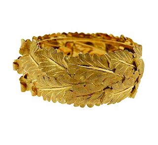 Buccellati 18k Gold Leaf Bangle Bracelet 