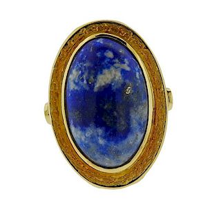 18K Gold Azurite Cocktail Ring