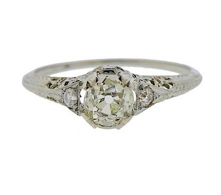 Filigree Platinum  0.94ct Diamond Engagement Ring 