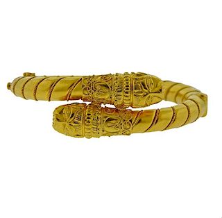 Lalaounis 18K Gold Bangle Bracelet