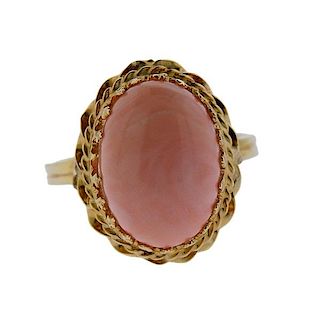 14K Gold Pink Stone  Ring 