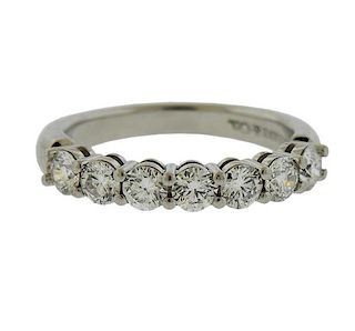 Tiffany &amp; Co Platinum Diamond Wedding Band Ring 