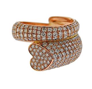 Chopard 18k Gold Diamond Heart Wrap Ring