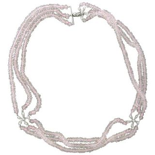 Cathy Waterman Daisy Platinum Diamond Quartz Choker Necklace