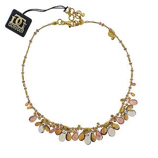 Gurhan 24K Gold Confetti Multi Gemstone Necklace