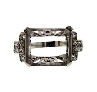 Art Deco Platinum Diamond Ring Mounting 