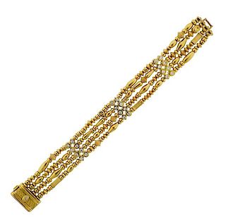 Seidengang 18K Gold Diamond Multi Row Bracelet