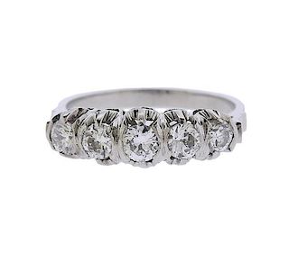 Platinum Five Stone Diamond Ring 