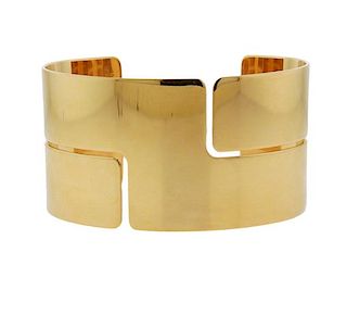 Dinh Van 18K Gold Wide Cuff Bracelet