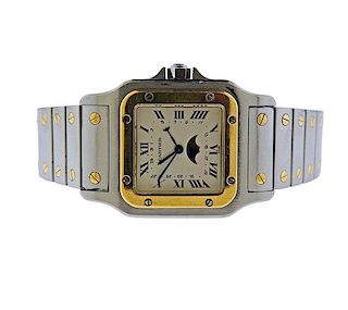 Cartier Santos Moonphase Steel 18K Gold  Watch CC119901