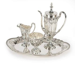 A sterling silver ''Marie Antoinette'' tea service