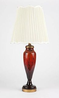 A Daum Nancy ''Verre de Jade'' art glass vase lamp