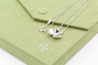 Van Cleef& Arpels Frivole Necklace w/ 3 diamonds;  18K