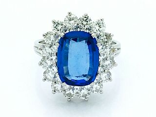 Tiffany & Co Platinum Diamond Oval Tanzanite Engagement