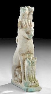 Rare Egyptian Faience Cat w/ Kittens - ex-Sotheby's