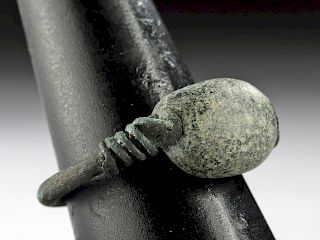 Egyptian Bronze Ring w/ Stone Scaraboid
