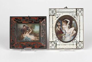 Two framed miniature paintings