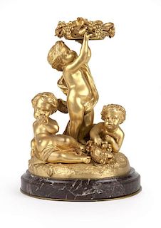 A gilt-bronze figural group, Raingo Freres