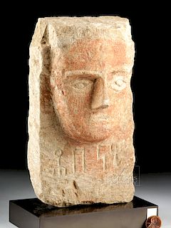 Translated South Arabian Limestone Funerary Stele