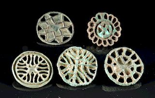 Lot of 5 Bactrian Bronze Pendant Stamps