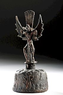 19th C. Indonesian Brass Bell w/ Garuda