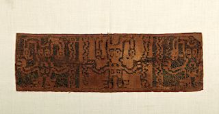 Rare Chavin Textile Fragment - Staff God